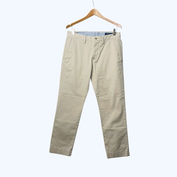 POLO RALPH LAUREN CHINO PANTS STRETCH SLIM FIT CLASSIC TAN 32/32 (32 x 28 1/2) - Picture 5 of 12